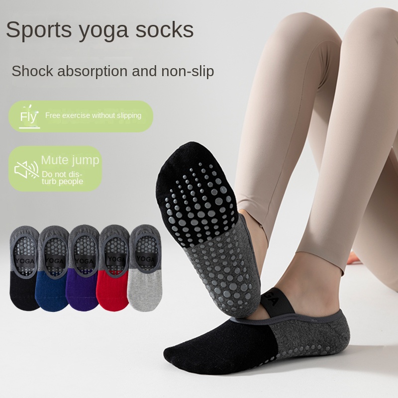 Yoga For Fitness - 5足組 クロスボーダー プロ仕様 ヨガソックス、コットンストラップ付きシリコン滑り止め ピラティス フィットネス