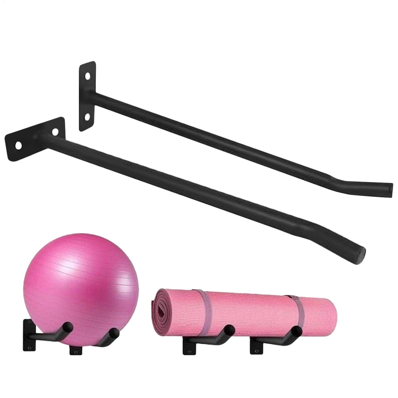 Yoga Fitness Rooms - エクササイズボールホルダー 2個パック ヨガルーム ウォールボールホルダー 機器収納オーガナイザー ホームジム