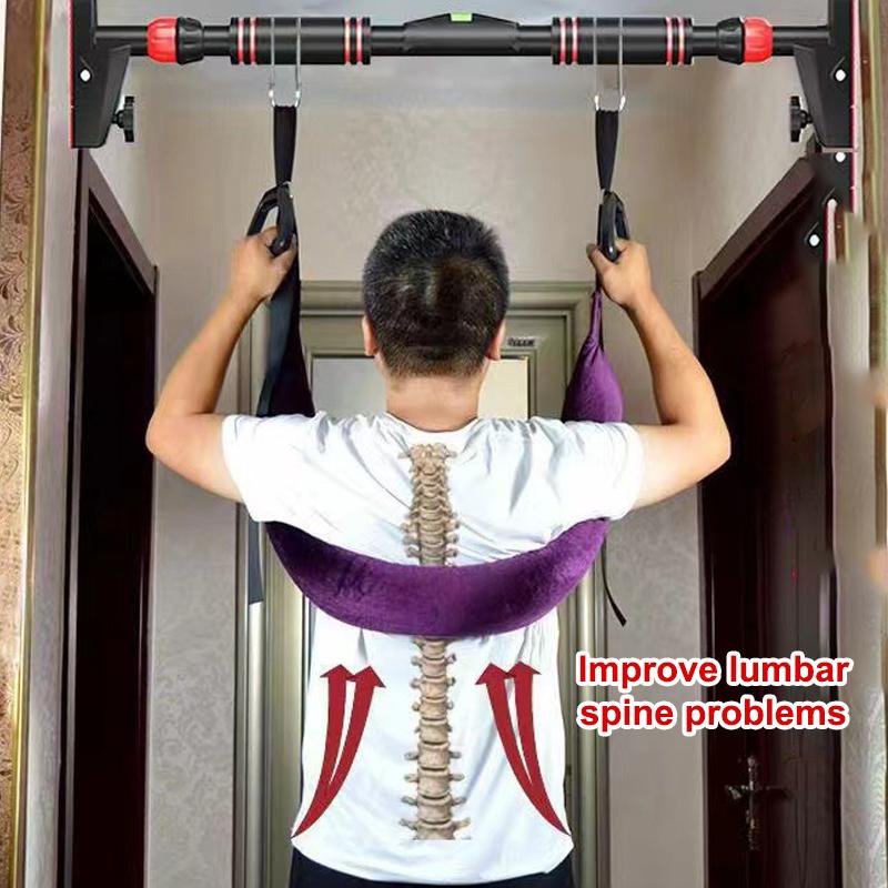 Weight Lifting Belt - ホームジム腰椎牽引ベルト 調節可能な水平バー ストレッチバックサスペンション 脊椎アライメント 日常運動用