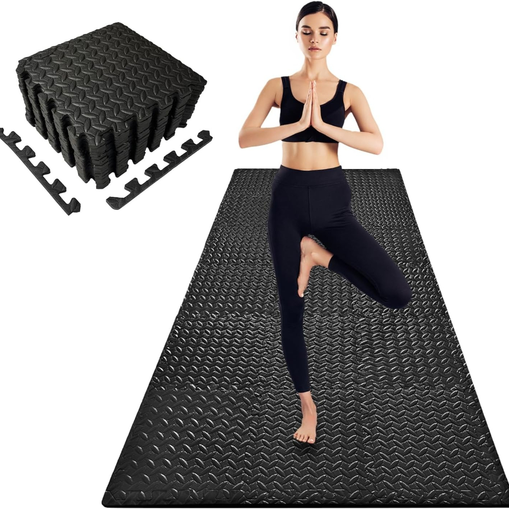 Yoga Fitness Rooms - フィットネス連結式フォームマット（16枚入り） - ヨガマット 30x30cm EVA滑り止めフロアマット ホームジムやヨガルームに最適