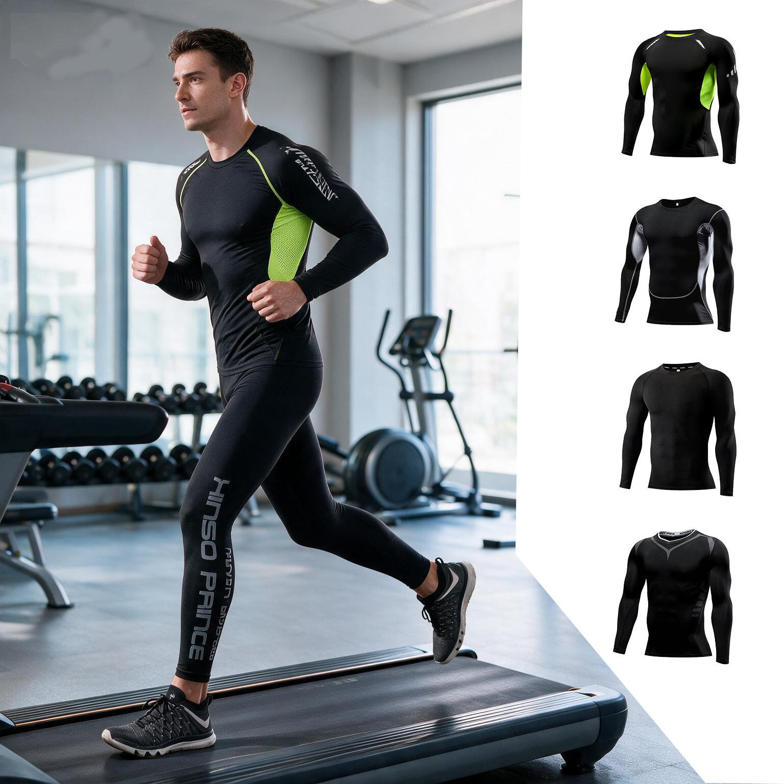 Yoga Fitness Wear - 2026年メンズコンプレッションスポーツウェアスーツ、伸縮性トレーニングスポーツヨガセット、ジムワークアウトジョギングフィットネスウェアトラックスーツパンツ