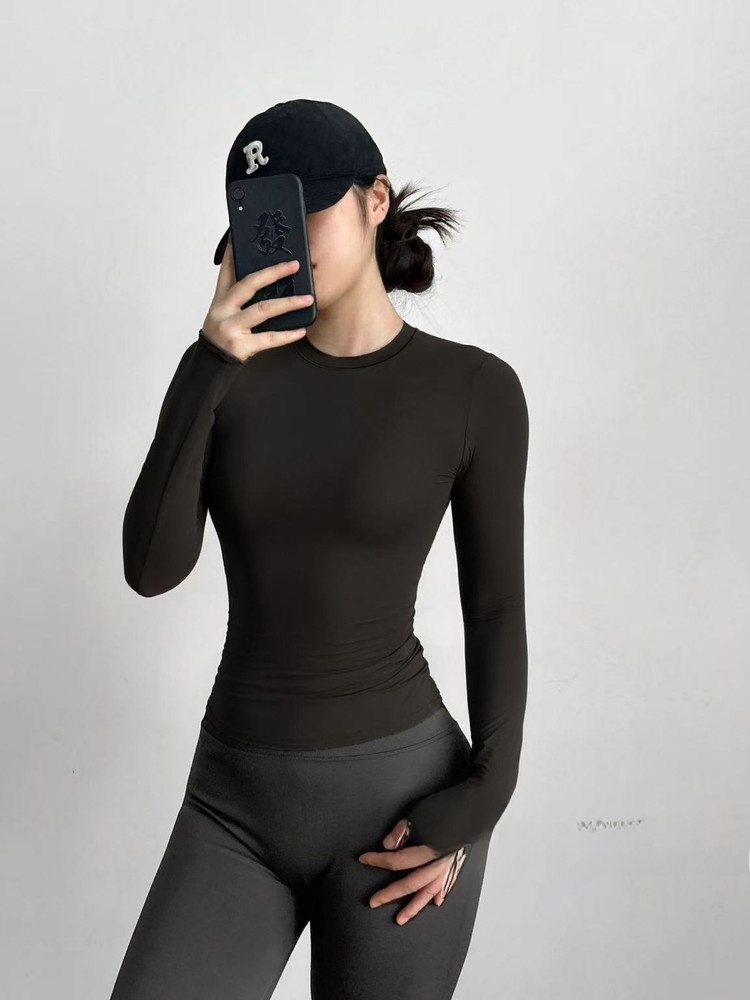 Yoga Fitness Wear - スリムフィット長袖ヨガフィットネスTシャツ速乾軽量ガールズトレジャーハントシリーズ綿ポリエステルスポーツウェア