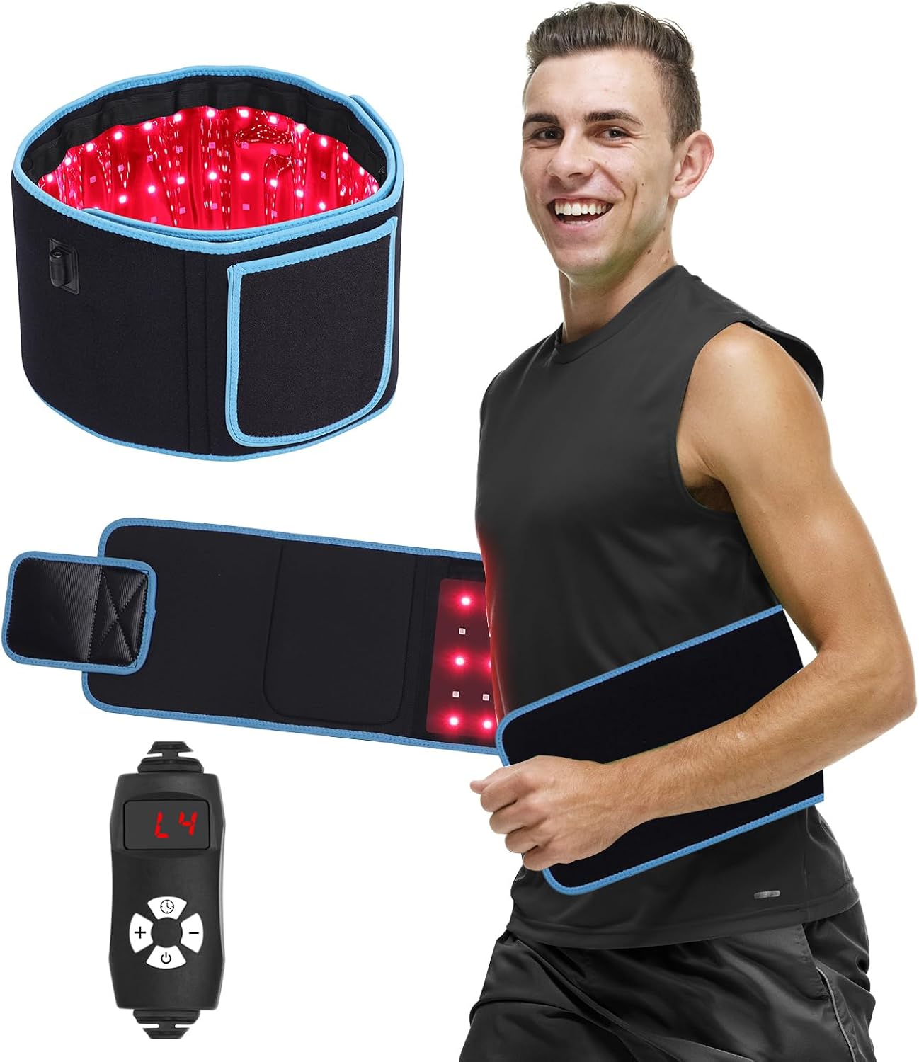 LED 光線療法マッサージベルト赤色光温湿布 850nm 6 - Weight Lifting Belt のレビューと価格