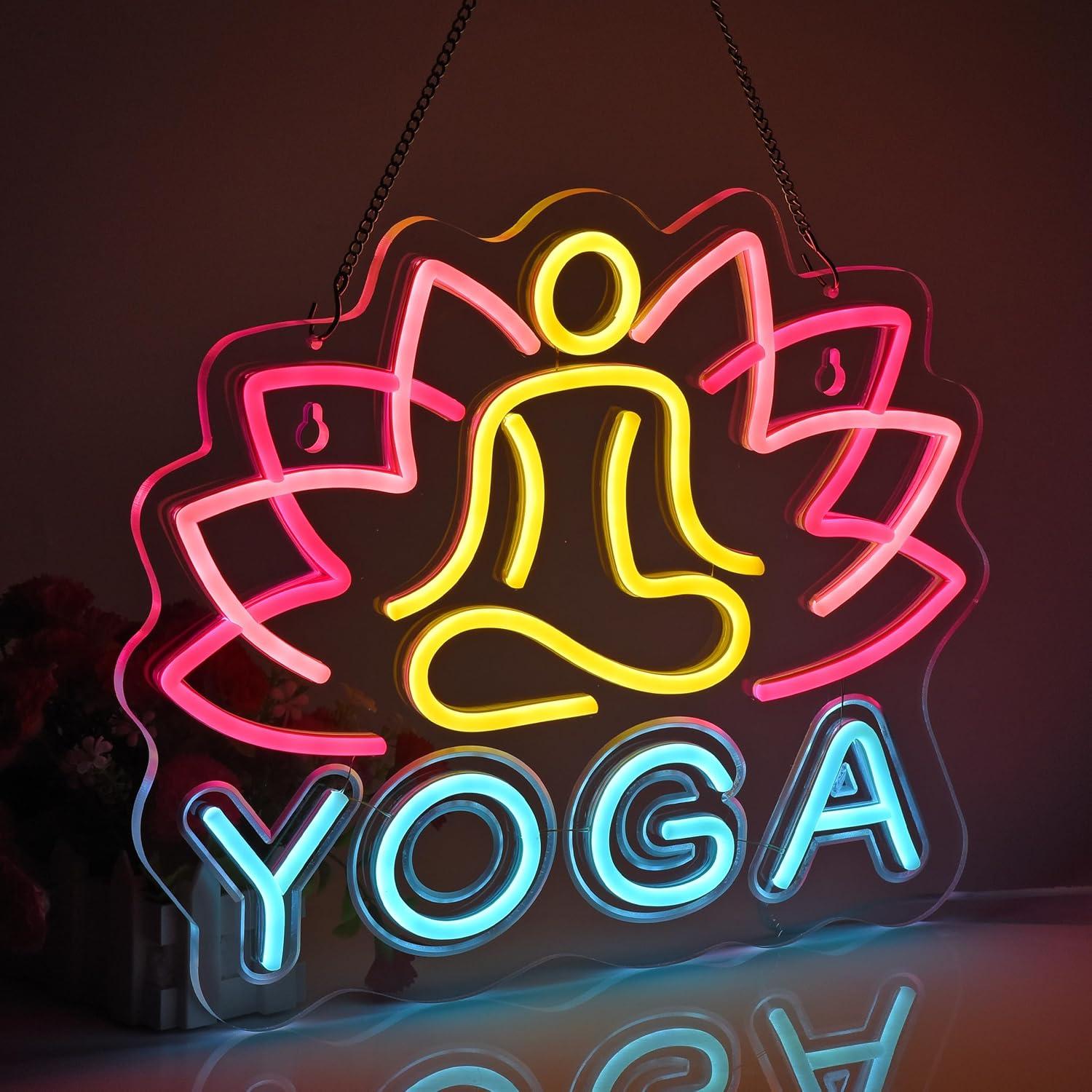 ヨガネオンサイン ネオンライト 壁掛けアート装飾 ホームビジ - Yoga Fitness Rooms のレビューと価格