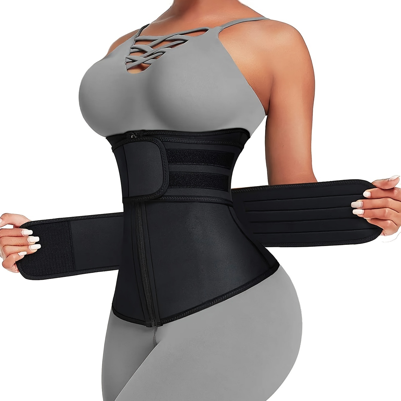 女性用ウエストトレーナーベルト ダブルストラップ ジッパー  - Weight Lifting Belt のレビューと価格