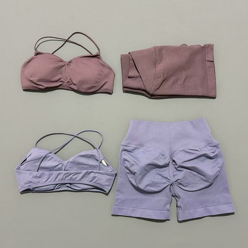 2ピース ビジョンジムセット レディース ヨガ クロップトッ - Yoga Fitness Wear のレビューと価格