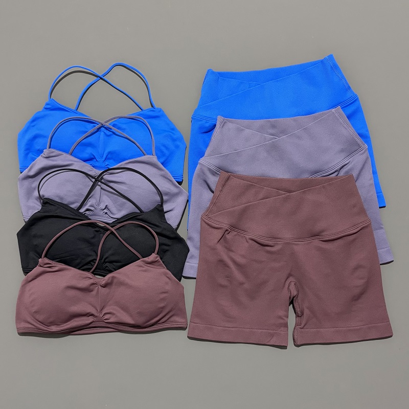 2ピース ビジョンジムセット レディース ヨガ クロップトッ - Yoga Fitness Wear のレビューと価格